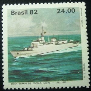 Selo postal do Brasil de 1982 Navio Escola BRasil