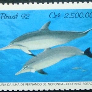 Selo postal do Brasil de 1992 Golfinho M
