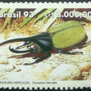 Selo postal do Brasil de 1993 Besouro Hércules