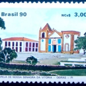 Selo postal de 1990 Igreja Nossa Senhora da Vitória