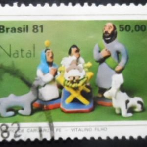 Selo postal do Brasil de 1981 Presépio Caruaru