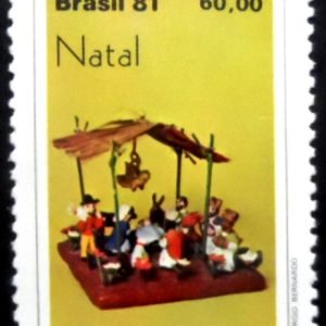 Selo postal do Brasil de 1981 Présepio Taubaté N