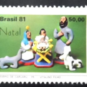 Selo postal do Brasil de 1981 Presépio Caruaru
