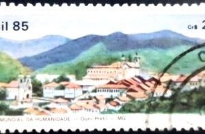 Selo postal do Brasil de 1985 Patrimônio Humanidade U