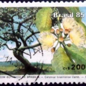 Selo postal do Brasil de 1985 Pequi U