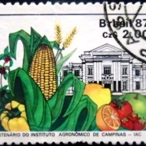 Sselo postal do Brasil de 1987 Centenário do IAC U