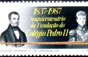 Selo postal do Brasil de 1987 Colégio Pedro II M