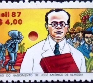 Selo postal do Brasil de 1987 José Américo de Almeida M