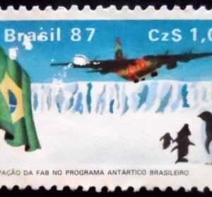 elo postal do Brasil de 1987 FAB na Antártica N