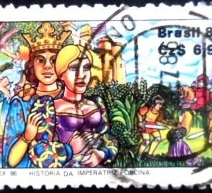 Selo postal do Brasil de 1986 Glauber Rocha U