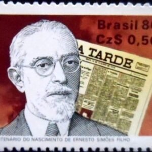 Selo postal do Brasil de 1986 Ernesto Simões Filho M