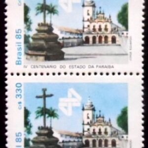 Par de selos postais do Brasil de 1985 Centenário da Paraíba M PR