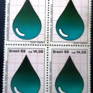 Quadra de selos postais do Brasil de 1988 Petróleo N QD
