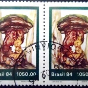 Par de selos postais do Brasil de 1984 Calvatia Sp U PR