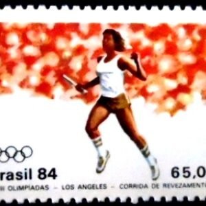 Selo postal do Brasil de 1984 Corrida de Revezamento M