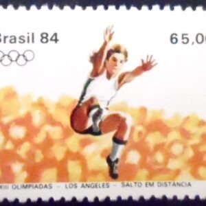 Selo postal do Brasil de 1984 Salto à Distância M