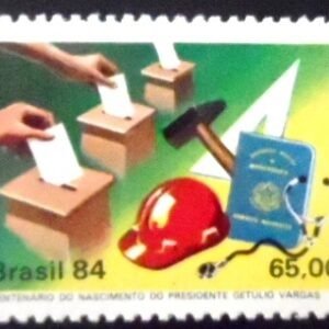 Selo postal do Brasil de 1984 Urna Eleitoral M