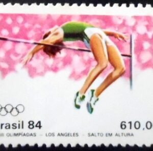 Selo postal do Brasil de 1984 Salto em Altura M