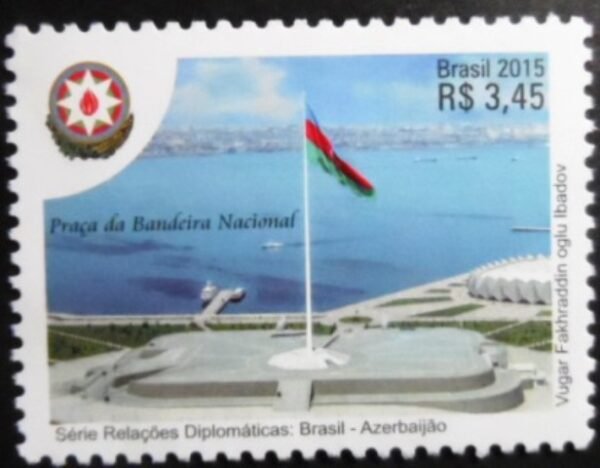 Selo postal do Brasil de 2015 Bandeira Nacional Baku M