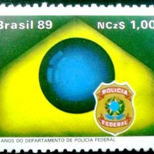 Selo postal do Brasil de 1989 Polícia Federal N