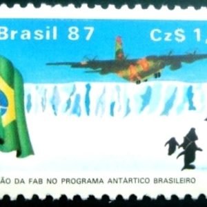 Selo postal do Brasil de 1987 FAB na Antártica M