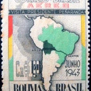 Selo postal de 1943 Penaranda da Bolívia N