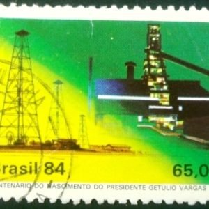 Quadra de selos do Brasil de 1984 Petróleo U