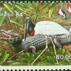 Selo postal do Brasil de 1984 Jacaré N