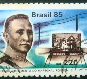 Selo postal de 1985 Marechal Rondon - C 1453 U