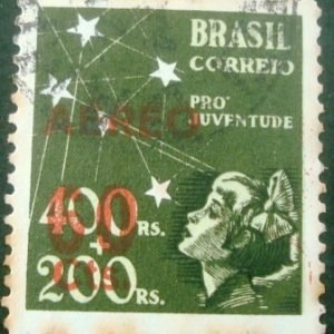 Selo postal AÉREO do Brasil de 1944 - A 54 U