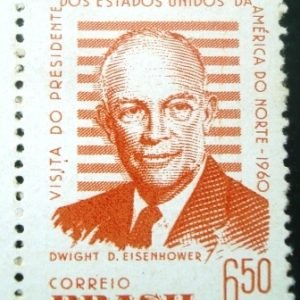 Selo postal do Brasil de 1960 Presidente Eisenhower