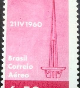 Selo postaldo Brasil de 1960 Torre de TV - A 95 N