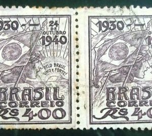 Par de selos postais COMEMORATIVOS do Brasil 1940 - C 157 U