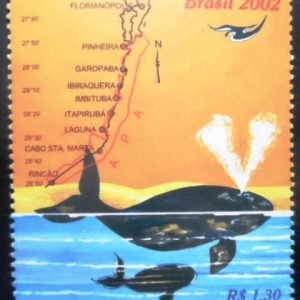 Selo postal do Brasil de 2002 Baleia Franca