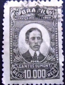 Selo postal Correio Aéreo do Brasil de 1929 Santo Dumont