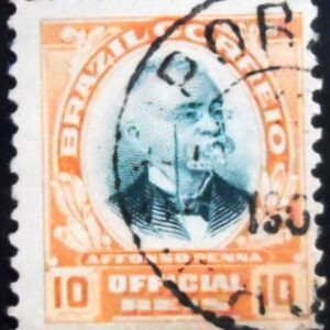 Selo postal anunciado 1906 Afonso Penna 10 U