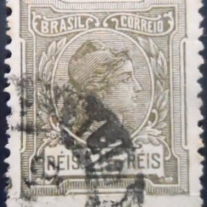 Selo postal do Brasil de 1919 Alegoria República 25 U