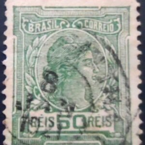 Selo postal do Brasil de 1918 Alegoria República 50 U