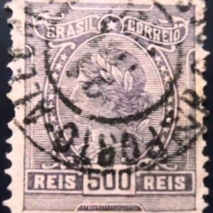 Imagem similar à do selo postal do Brasil de 1918 Alegoria República 500 U