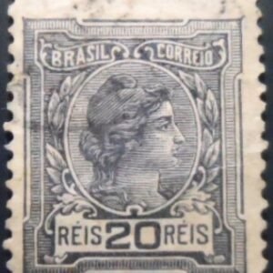 Selo postal do Brasil de 1918 Alegoria da República 20 U