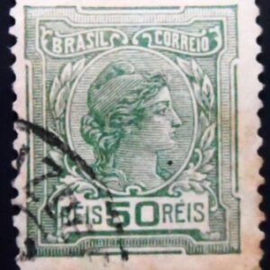 Selo postal do Brasil de 1918 Alegoria República 50 U