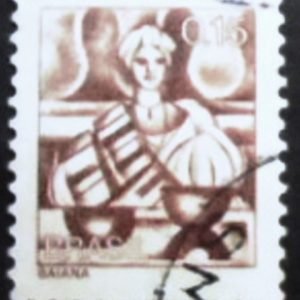 Selo postal do Brasil de 1976 baiana U