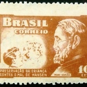 Selo postal do Brasil de 1952 Padre Damião H-1