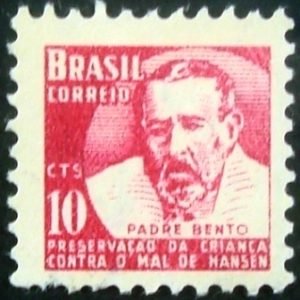 Selo postal Comemorativo Padre Damião emitido em 1955 - H4 N