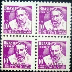 Quadra de selos postais do Brasil de 1961 Padre Bento H7 N