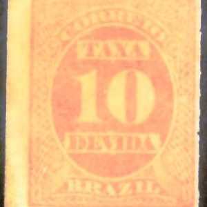 Selo postal do Brasil de 1890 Tipo Cifra ABN vermelhos 10