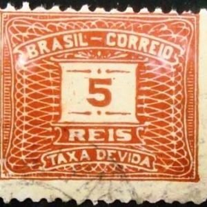Selo postal do Brasil de 1919 Cifra Horizontal - X 40 U