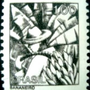 Selo postal do Brasil de 1976 Bananeiro