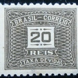 Selo postal do Brasil de 1925 Taxa Devida 20 Réis