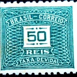 Selo postal do Brasil de 1933 Taxa Devida 50 - X 67 N